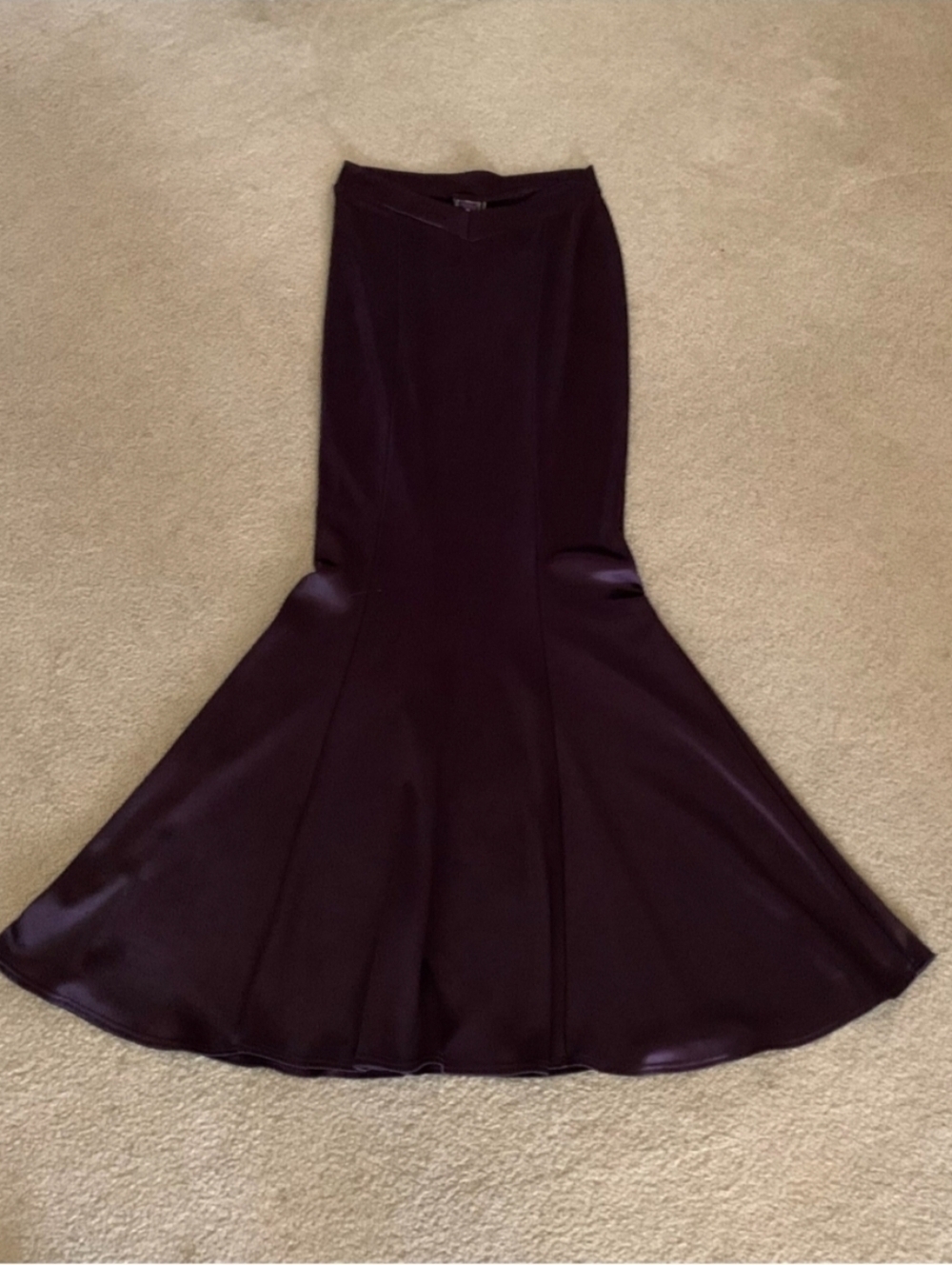 Morbid Threads Satin Maxi Skirt in Burgundy